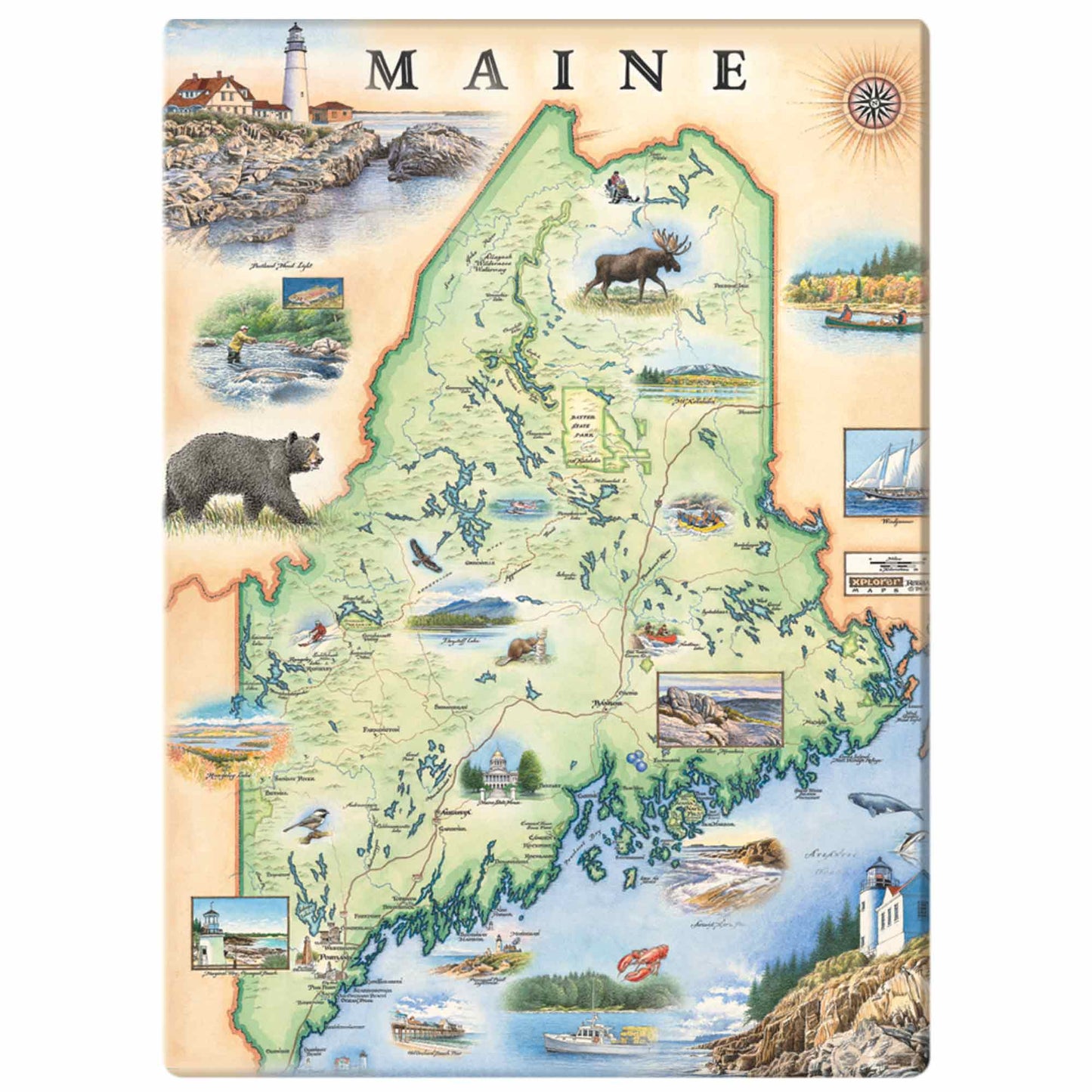 Maine State Map Magnet