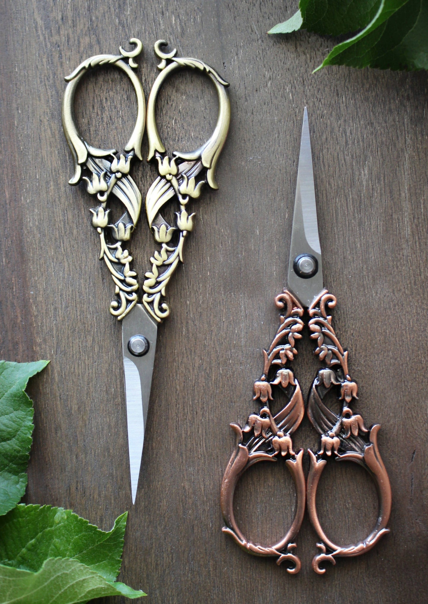 Tulip Garden Embroidery Scissors (Set of 3): Antique Copper