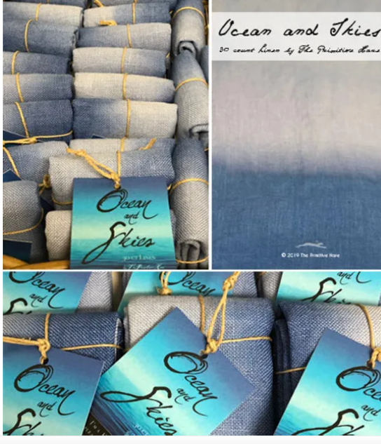 Ocean and Sky 30 count LInen Standard Size