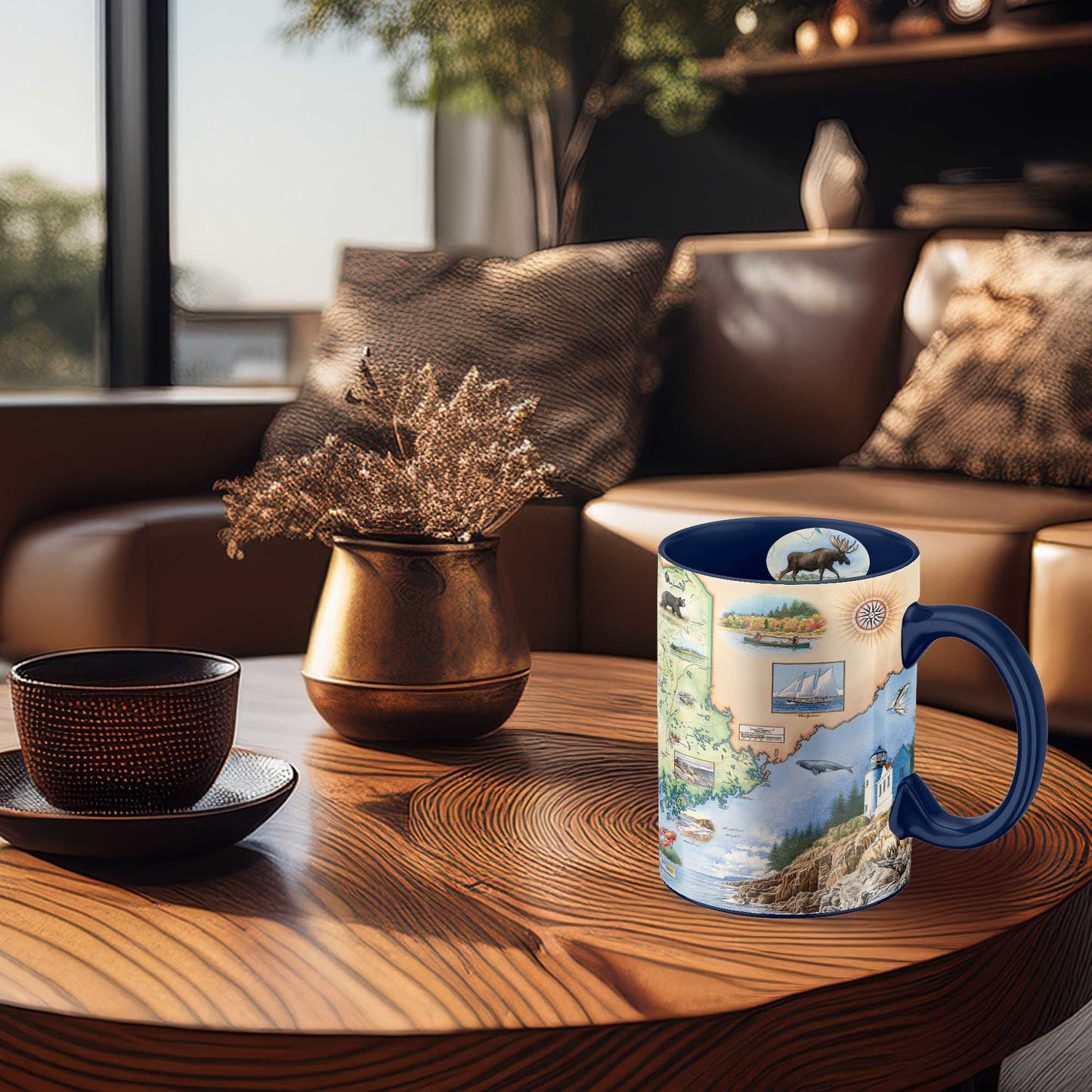 Maine State Map Mug – 16 oz Ceramic, Blue
