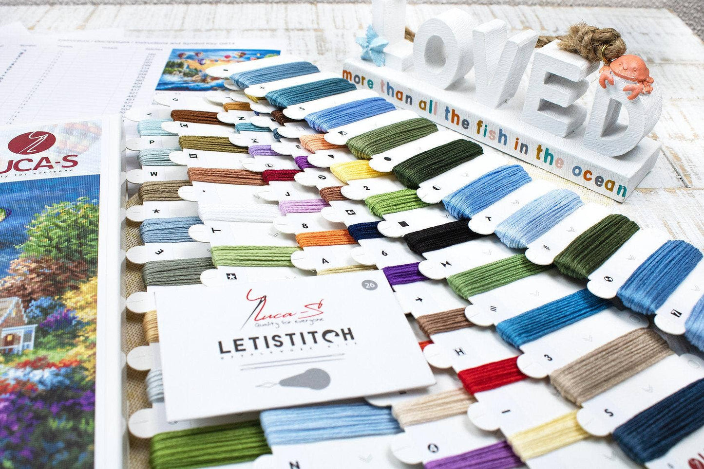 Cross Stitch Kit Luca-S Gold - Balloons over Sunset Cove, B614