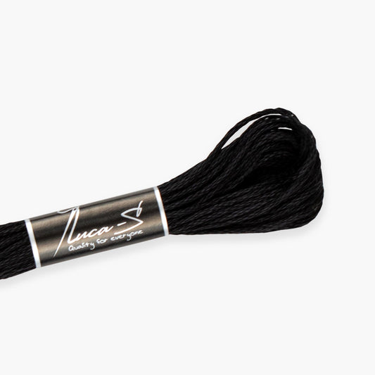 12 Pack of Stranded Cotton Luca-S - BLACK / DMC 310 / Anchor 403