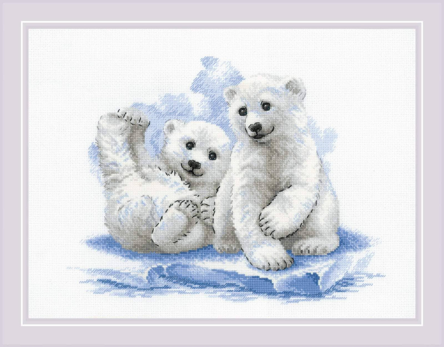 Cross Stitch Kit From Riolis 2043 Bear Cubs On Ice