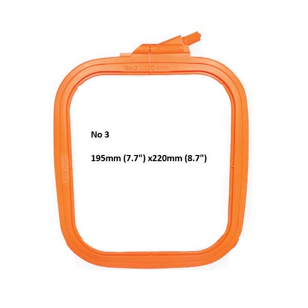 Nurge Square Plastic Hoops 195 x 220mm (8" x 9"): Orange / 220 x 195mm ( 8 3/4" x 7 3/4" )