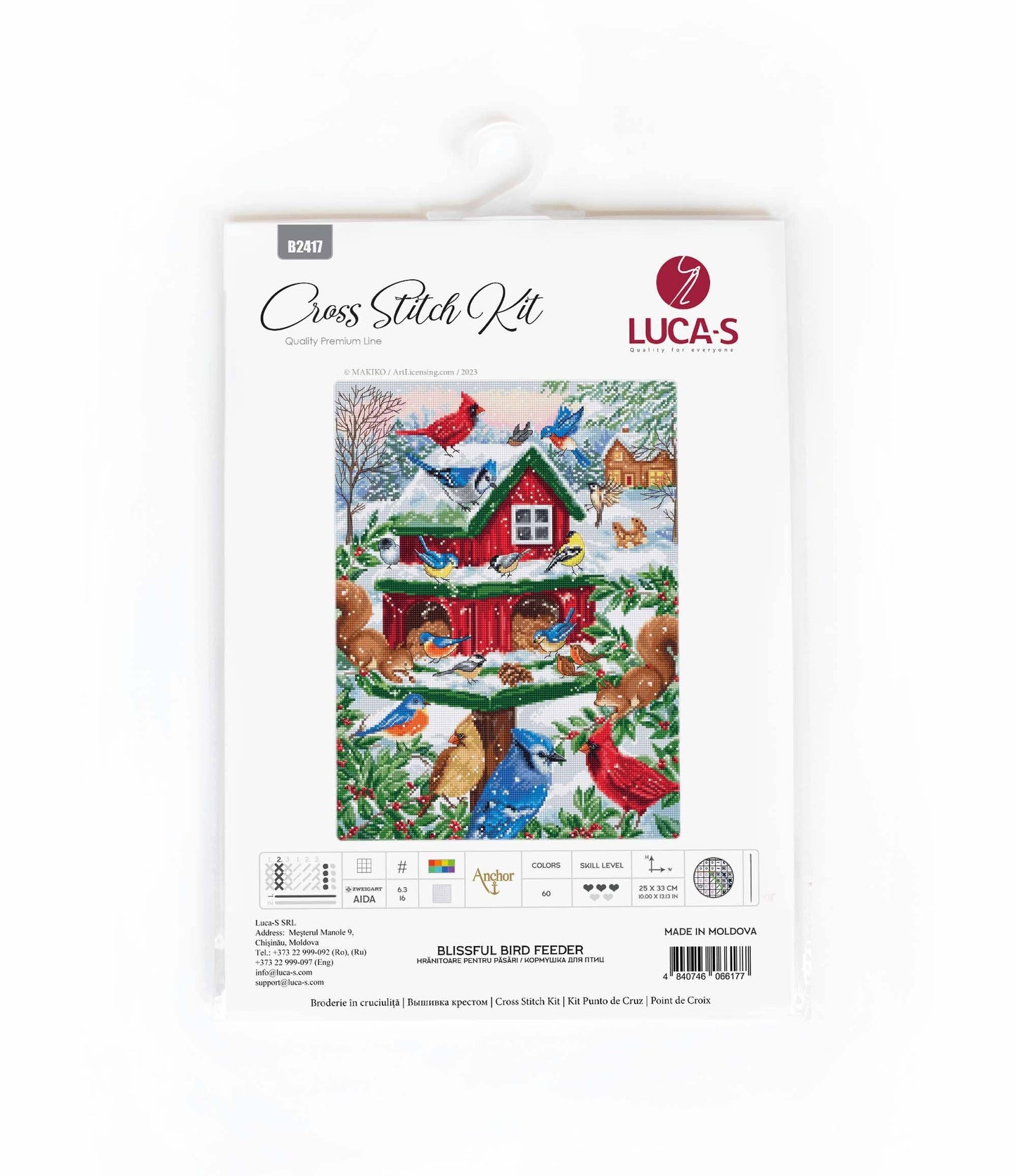 Cross Stitch Kit Luca-S - Blissful Bird Feeder, B2417