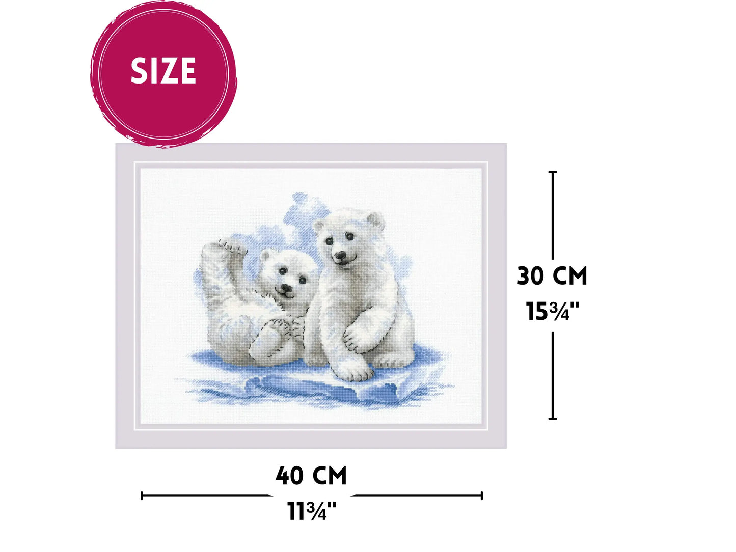 Cross Stitch Kit From Riolis 2043 Bear Cubs On Ice