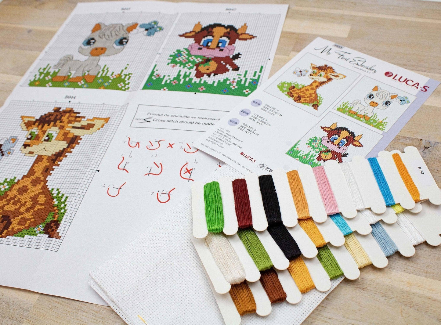 Cross Stitch Kit for Beginners -  Kids Embroidery Kit M03