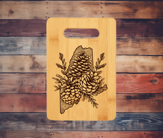 Maine Pine Bamboo Cutting Board : Vertical / 9"x6"
