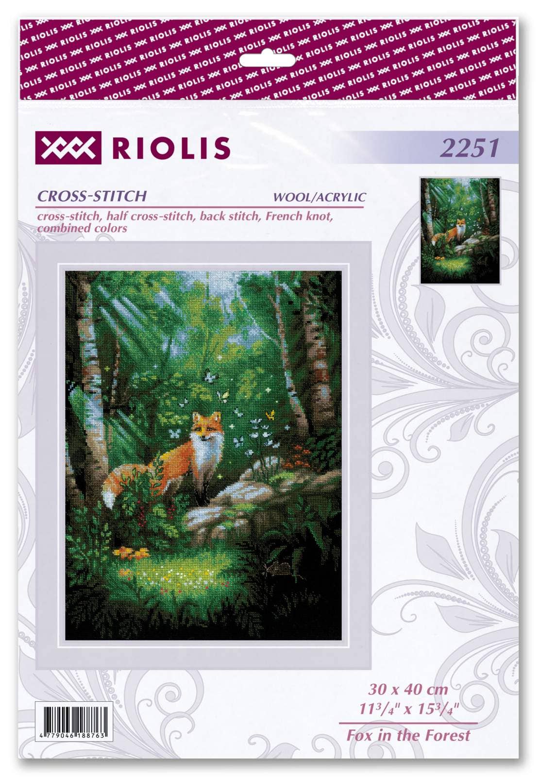 Cross Stitch Kit From Riolis 2251 Fox In The Forest