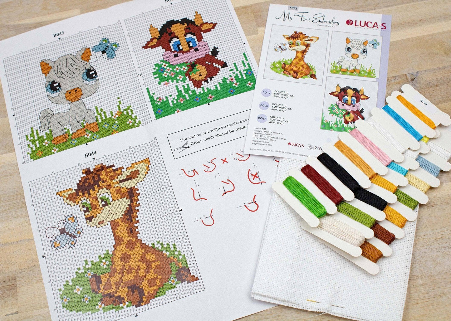 Cross Stitch Kit for Beginners -  Kids Embroidery Kit M03