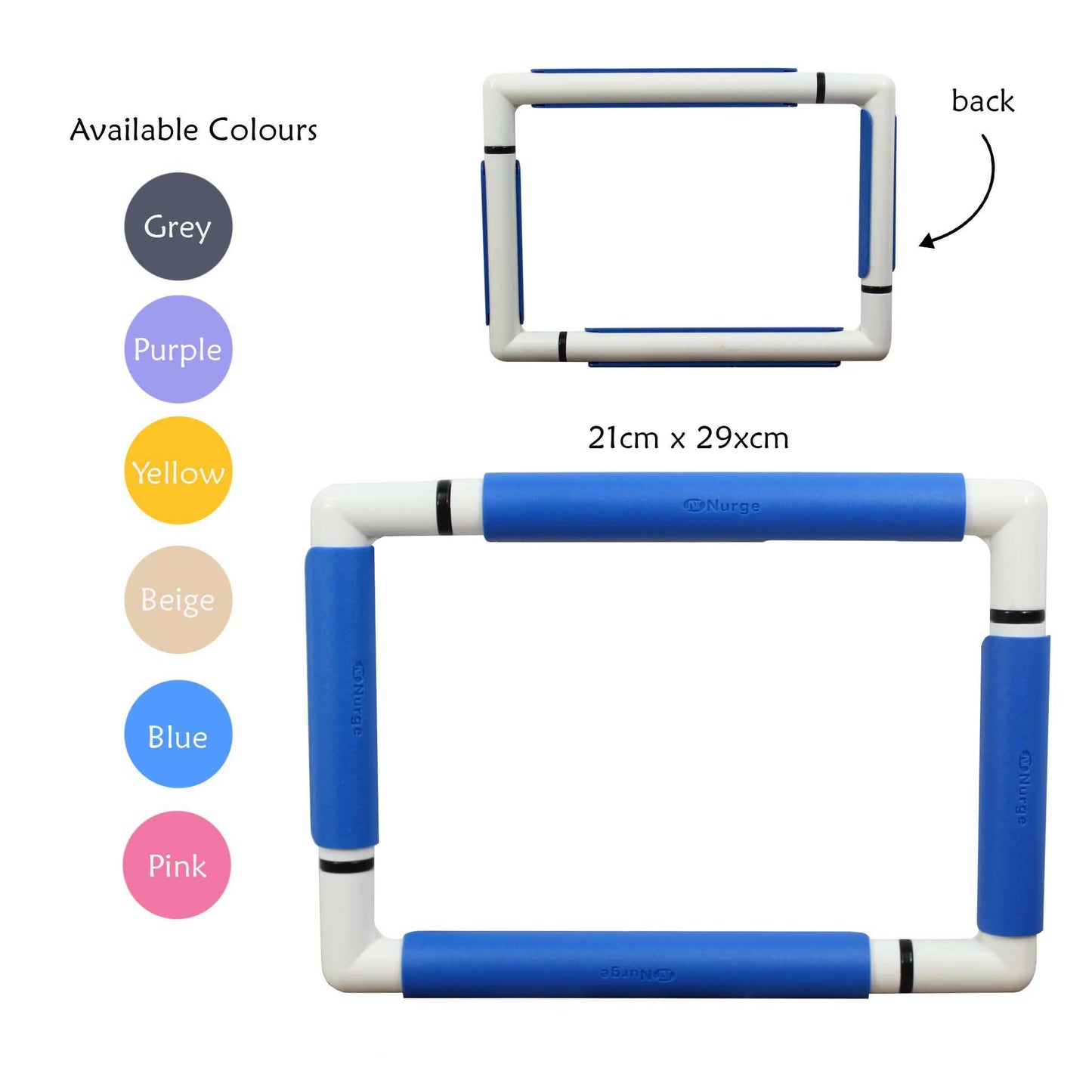 Nurge Embroidery Snap Frame 21cm x 29cm in 6 Colours: Pink / Snap Frame