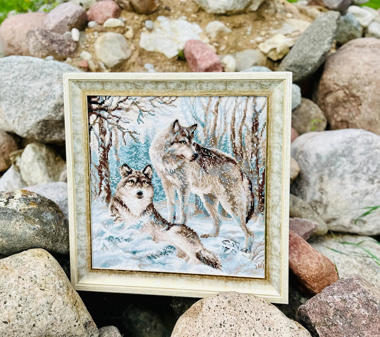 Cross Stitch Kit From Riolis 1393 Pair Of Wolves
