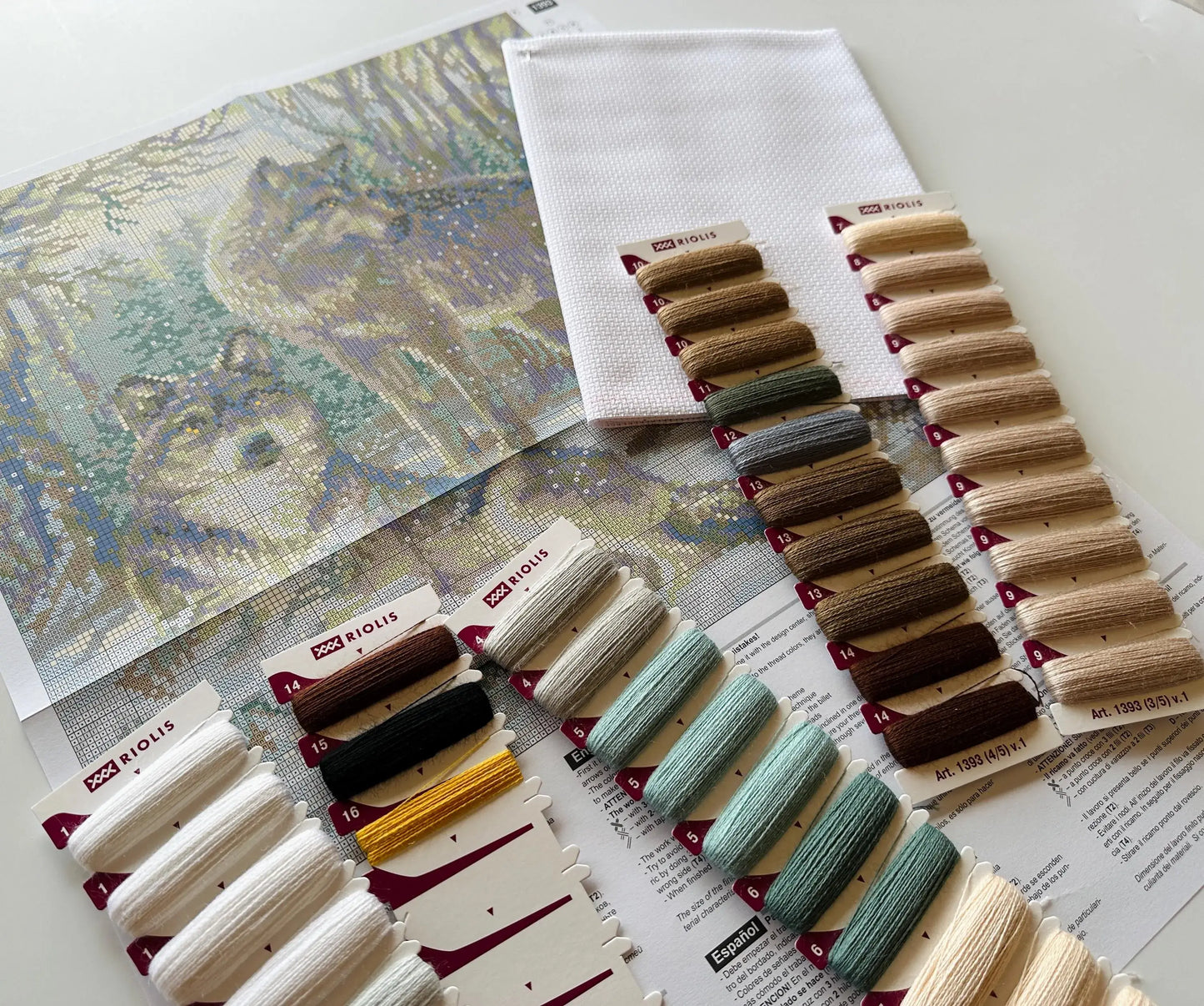 Cross Stitch Kit From Riolis 1393 Pair Of Wolves