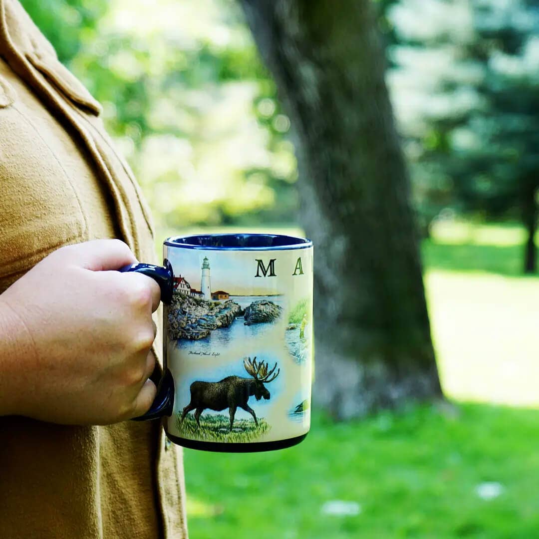 Maine State Map Mug – 16 oz Ceramic, Blue