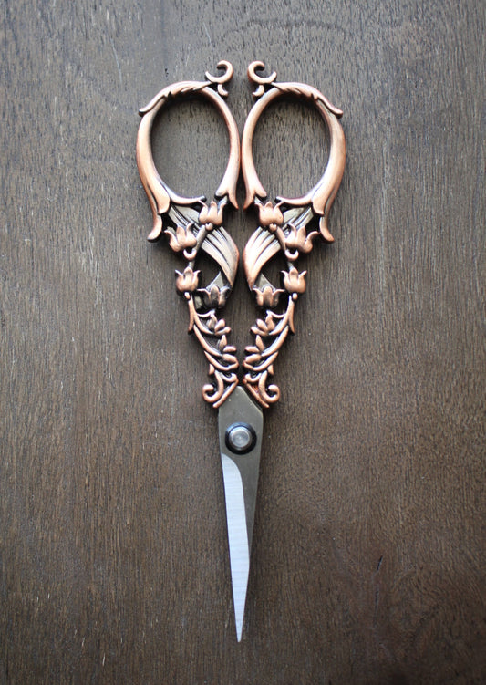 Tulip Garden Embroidery Scissors (Set of 3): Antique Copper