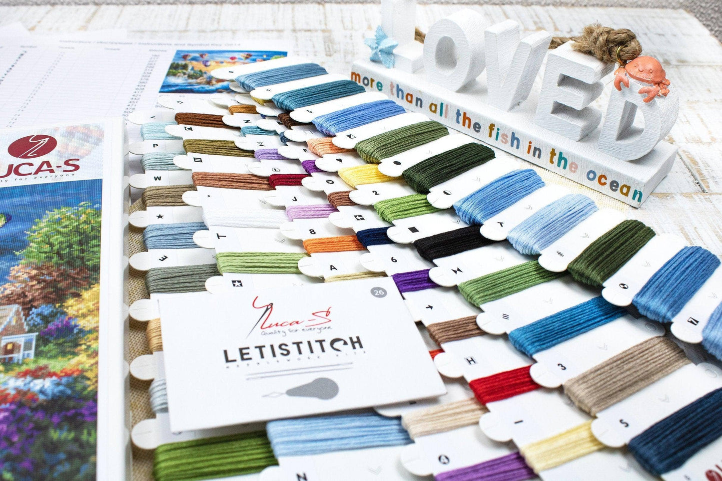 Cross Stitch Kit Luca-S Gold - Balloons over Sunset Cove, B614