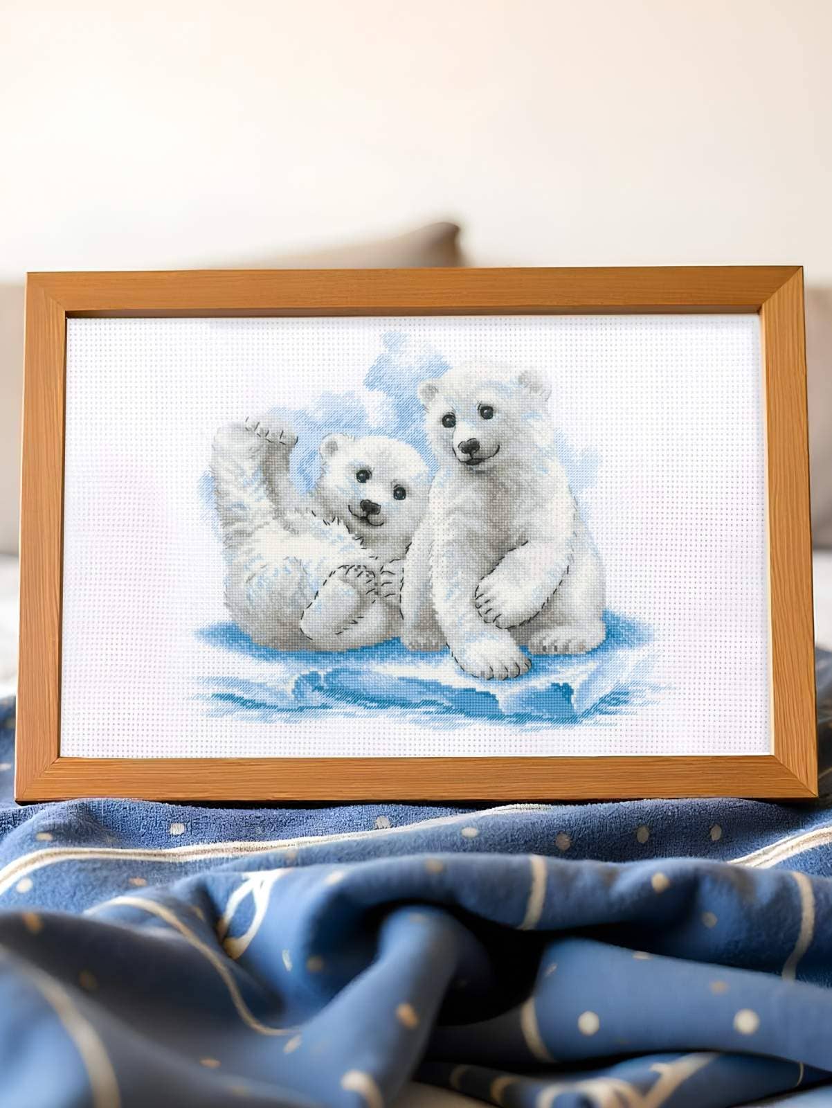 Cross Stitch Kit From Riolis 2043 Bear Cubs On Ice
