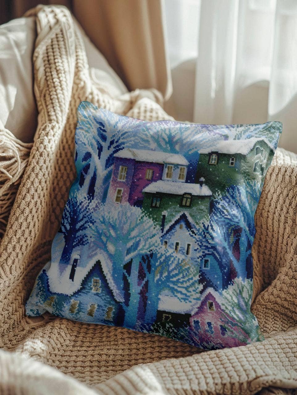 Cross Stitch Kit From Riolis 2247 Panel/Cushion Town