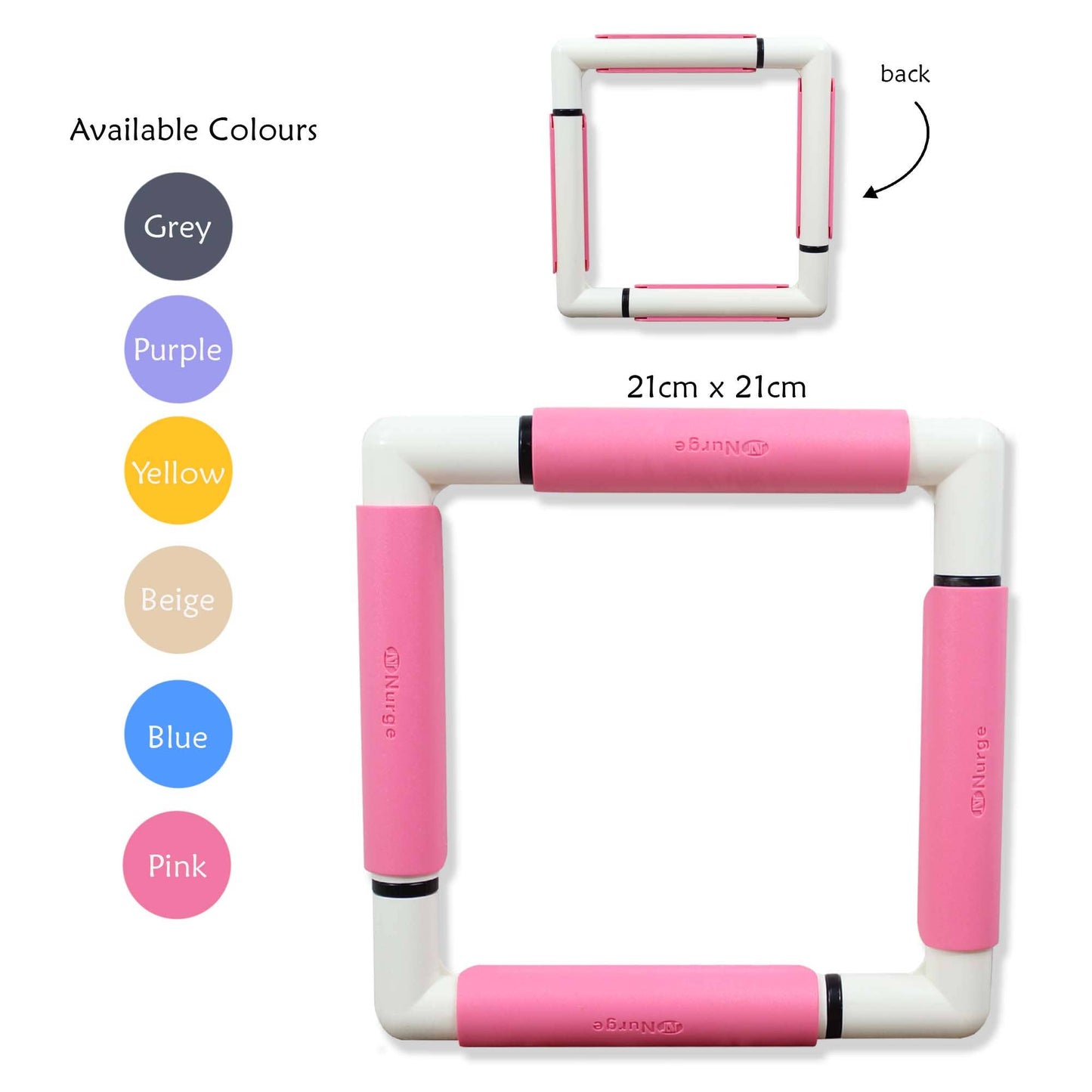 Nurge Embroidery Snap Frame 21cm x 21cm in 6 Colours : Purple / Snap Frame