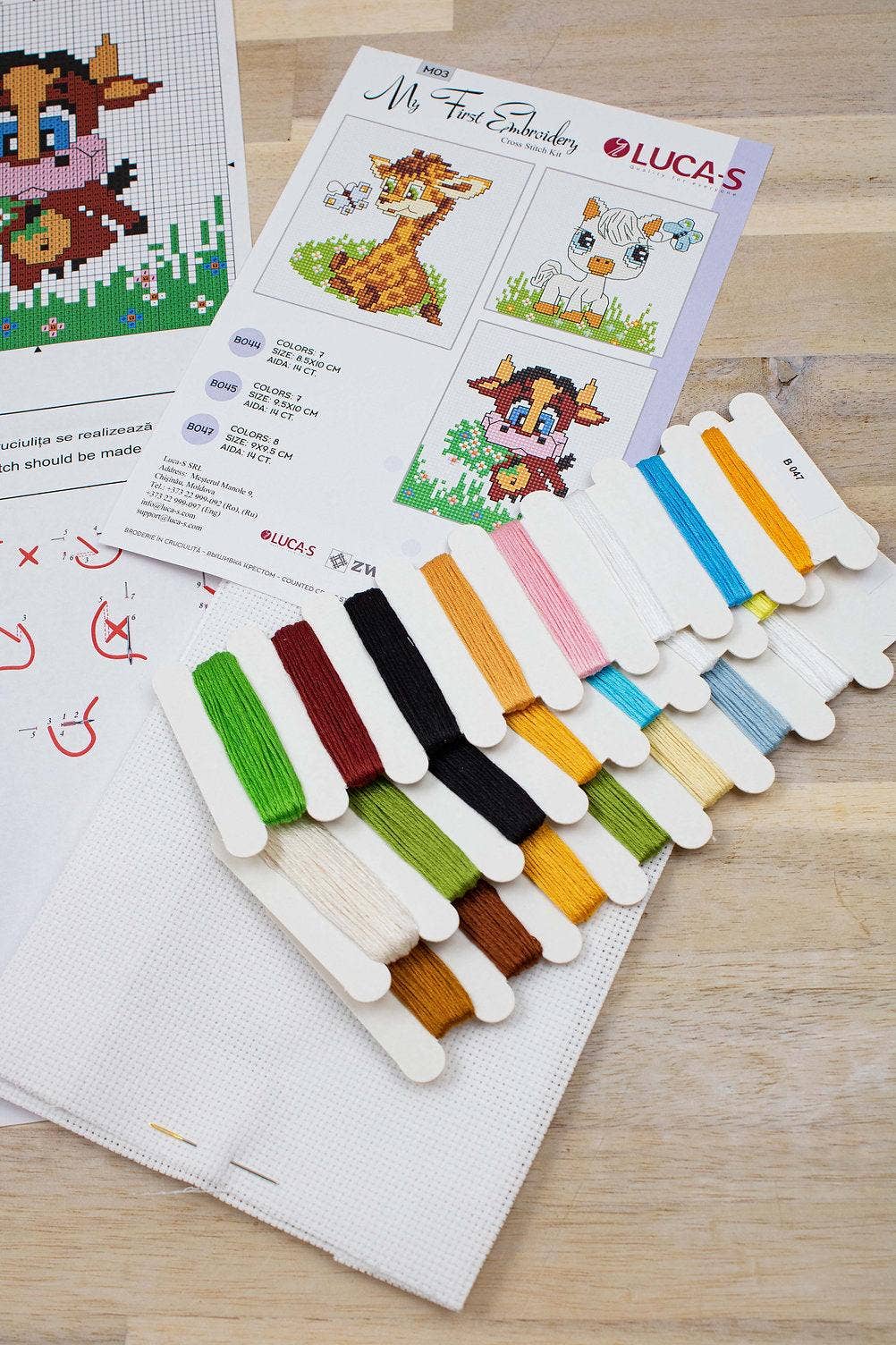 Cross Stitch Kit for Beginners -  Kids Embroidery Kit M03