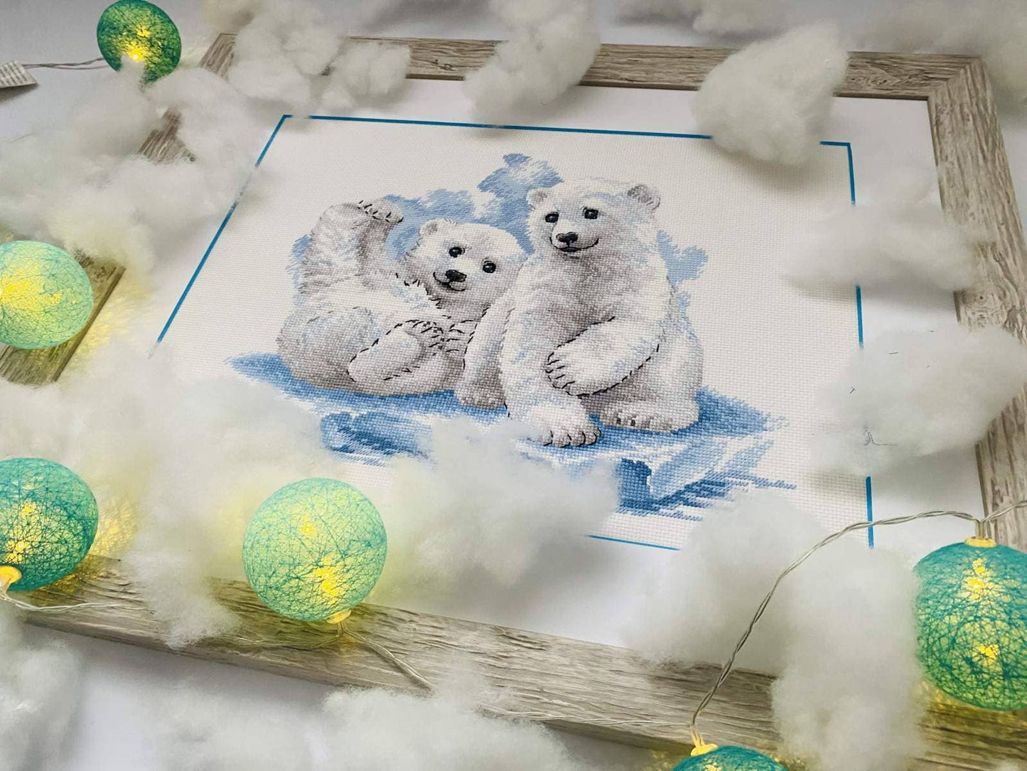 Cross Stitch Kit From Riolis 2043 Bear Cubs On Ice